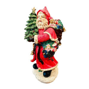 Santa Claus Old World Christmas statuette red w/ trees & toys 15” EUC!!